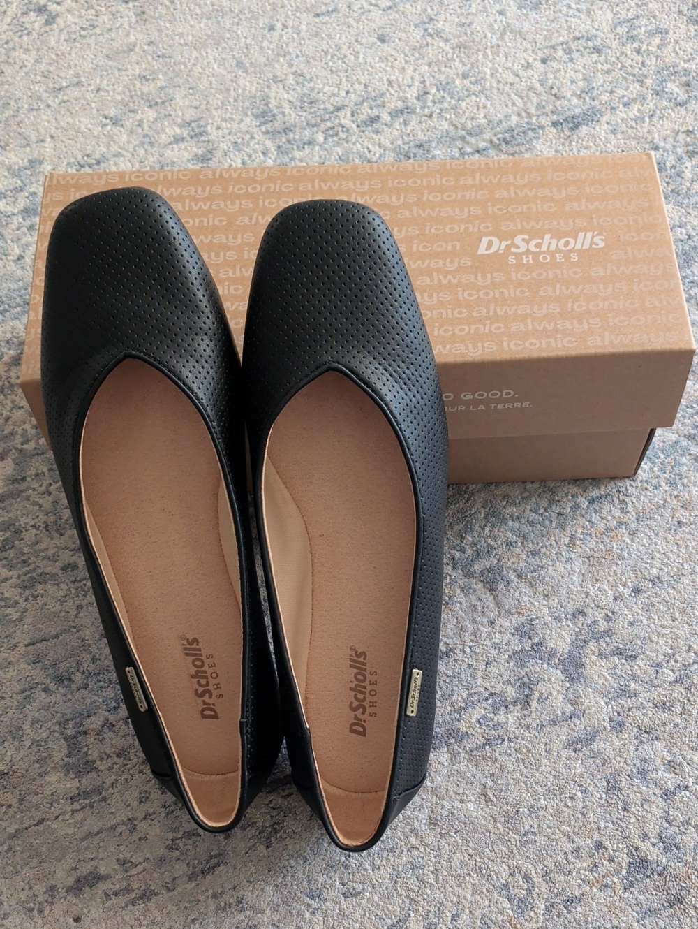 Dr. Scholl's Black Perforated Ballet Flats